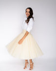 Yellow Drop Waist Tulle Skirt