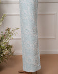 Blue Jacquard Trouser