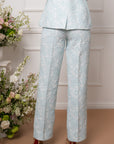 Blue Jacquard Trouser