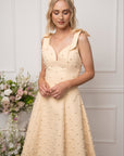 Pearl Embellished Yellow Dress