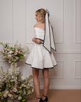 White Dress With Black Trim