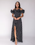 Off The Shoulder Polka Dot Ruffle Top