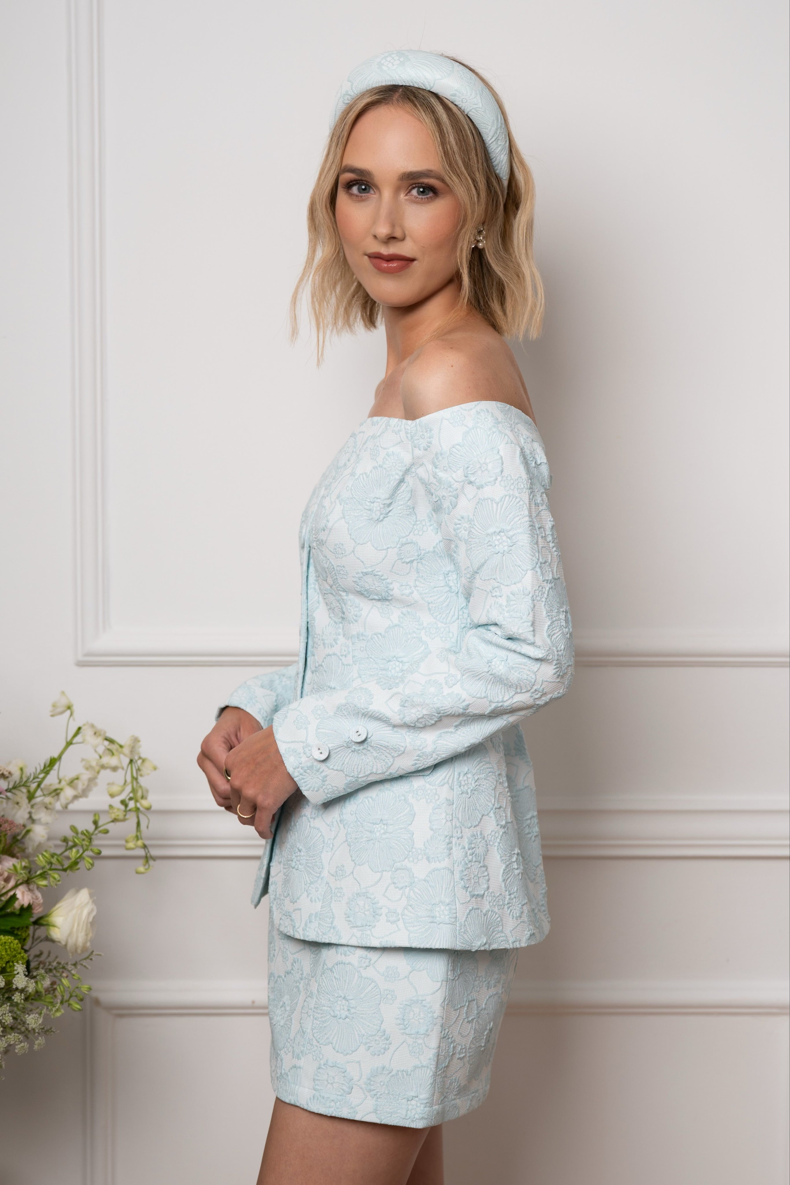 Blue Jacquard Skirt – Elouise Keene