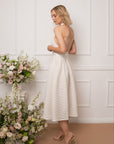 White Striped Halter Neck Dress