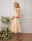 Pearl Embellished Yellow Dress