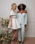 White Dress With Black Trim